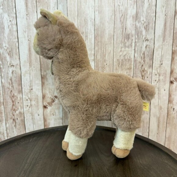 Miyoni by Aurora Alpaca Llama Stuffed Plush Animal Toy Brown 13'' - Picture 5 of 11